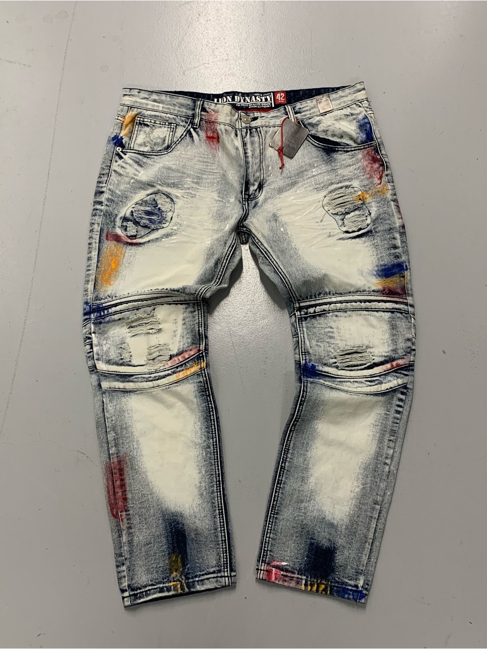 Lion Dynasty Premium Distressed Jeans - Size 42 Slim